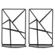 thumbnail image 4 of Libro de geometría sólida-2 piezas Soportes de libro de geometría sólida Escritorio hueco de metal Estante antideslizante para sujetalibros Negro resistente, 4 of 5