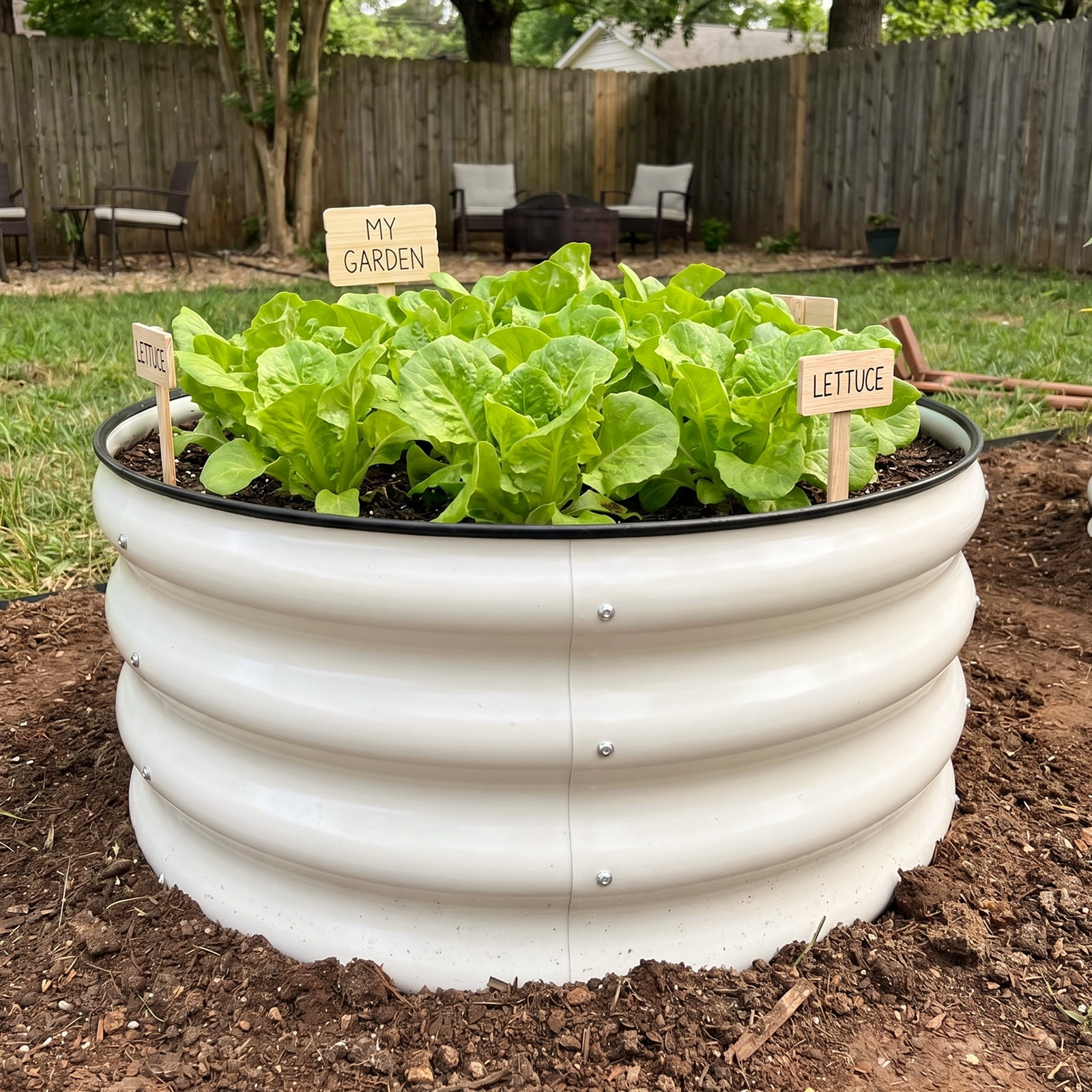 SnugNiture Galvanized 2x2x1 ft Outdoor Raised Garden Bed Kit (3-pack) – Metal Planter Box for Vegetables, Herbs, and Plants, White