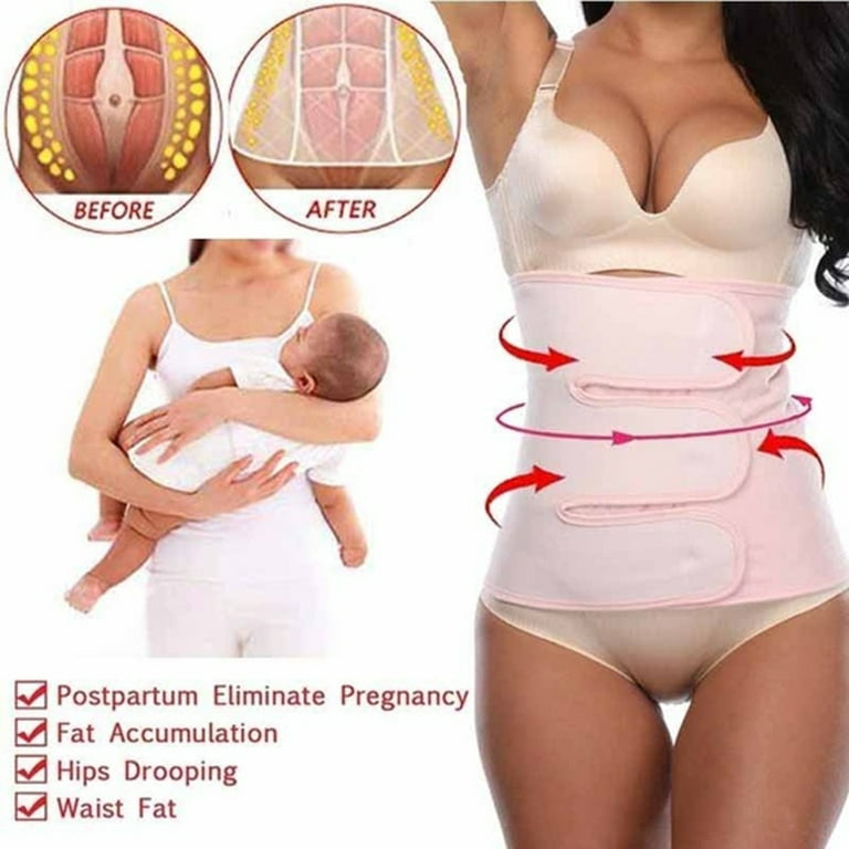 Travelwant Women Postpartum Girdle Corset Recovery Belly Band Wrap Belt,  Medium, Nude Medium
