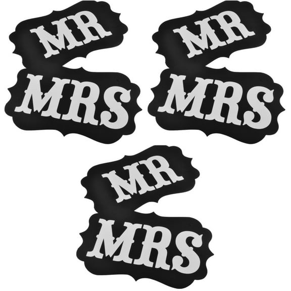 MLINS 3pcs Pair of Mr and Mrs Photo Props, Mr and Mrs Chair Signs, Wedding Decorations, Bride and Groom Signs, Photo Booth Signs, Unique Wedding Decor