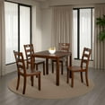 thumbnail image 6 of Lasie 5 Piece Dining Table Set- 4 Chairs- Slatted Backs- Brown Solid Wood, 6 of 6