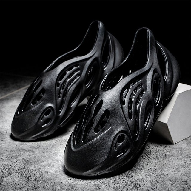 Zapatos De Playa Zapatos de Playa Hombres Zapatos de Cueva Transpirables Caucho Color Sólido Durable Vacaciones de Verano (Negro 6)