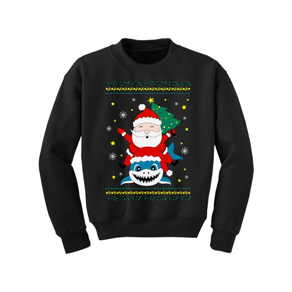 Awkward Styles Christmas Sweater for Boys Girls Kids Youth Santa Xmas Shark Sweatshirt