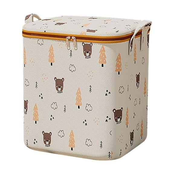 Oggfader Heavy Duty Storage Bag with Reinforced Handles & Double Zipper - Khaki, Collapsible for Clothes, Blankets, College Dorm Moving, 1 Pack (13.78x19.68x19.68in)