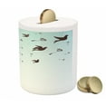 thumbnail image 3 of Art Piggy Bank, Dandelion Flower Arrangement Petals Doves Flying Silhouettes Fantasy Blooms Print, Ceramic Coin Bank Money Box for Cash Saving, 3.6" X 3.2", Turquoise Brown, by Ambesonne, 3 of 4