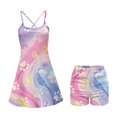 thumbnail image 5 of Yuyamidu Dog Paw Tennis Dresses for Women with Shorts Marble Print Womens Athletic Dress Workout Dress for Golf Clothes Size XS Soft Spaghetti Strap A Line Dresses, 5 of 7