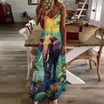 thumbnail image 3 of Colorful Elephant Flower Design Sleeveless Dress Woman Fashion Long Dresses Women's Summer Suit Dress 2025, 3 of 7