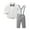 Grey, variant on KYAIGUO Kids Toddler 2Pcs Formal Gentleman Suits Set for Boys 6M-12Y Baby Tuxedo Outfits Dress Short Shirt with Bowtie+Suspender Pants Dressy Outfit