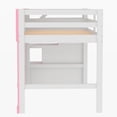 thumbnail image 6 of Low Loft Bed with Stairs, Twin Size Loft Beds with Castle Guardrail and Window, Wooden  Space Saving Loft Bed with Storage, No Box Spring Needed (Pink), 6 of 8