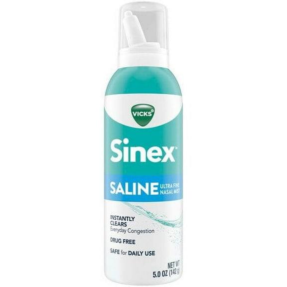 Vicks Sinex Saline Ultra Fine Nasal Mist 5 Fl Oz (Pack of 6)