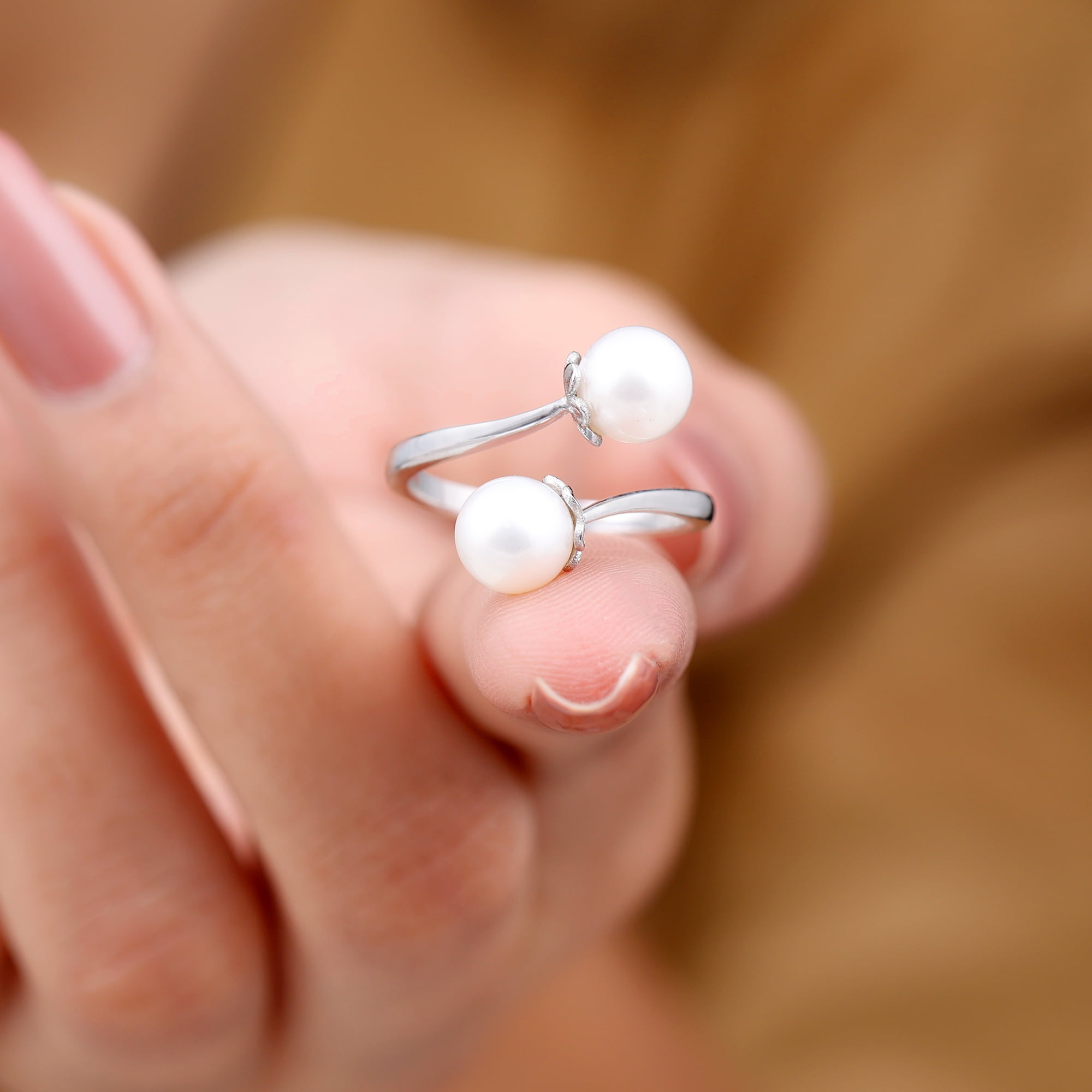 Natural Stone - Sterling Silver Drop Shape Ring Stone Natural Pearl Stone  Travel - Shop everydayisagift General Rings - Pinkoi