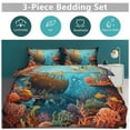 thumbnail image 6 of Underwater World Ship Coral Bedding Sets Twin Duvet Cover 3 Piece Cute Bed Set for Boys Girls Kid, 6 of 6