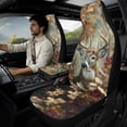 thumbnail image 2 of Xixirimido Leather Seat Cover Front Seats Only, Universal Fit Auto Front Seat Covers for Sedan Van SUV Truck 5 Pcs Set with Seatbelt Covers & Center Console Cover, Hunting Deer Leaf Forest Camouflage, 2 of 8