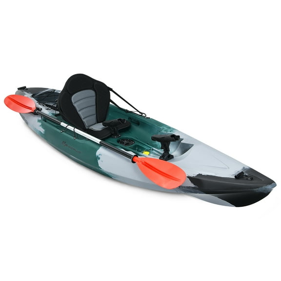 Costway Single Sit-on-Top Fishing Kayak Single Kayak Boat W/Fishing rod holders & Paddle