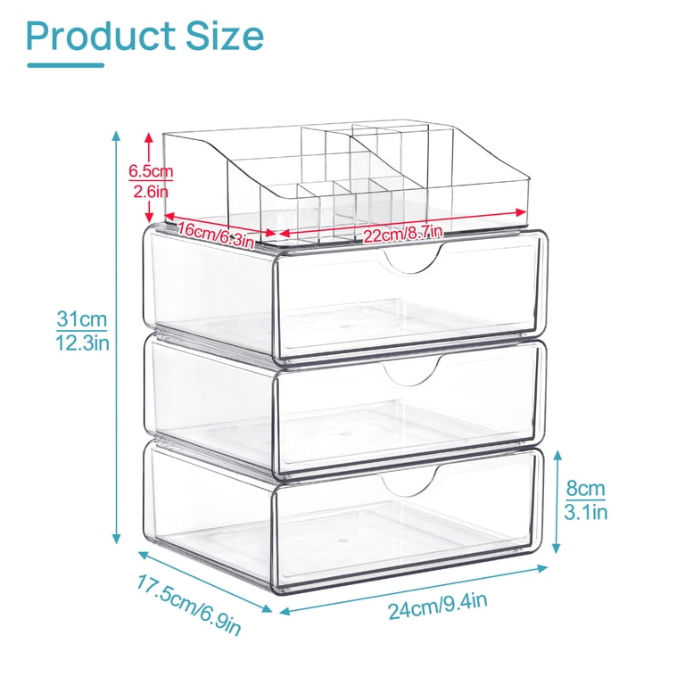 Sindcom 4-Tier Clear Makeup Organizer With Drawer photo 7