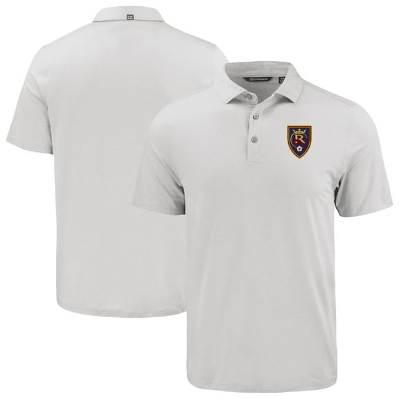 Men's-Cutter & Buck  Gray Real Salt Lake Coastline Epic Comfort Eco Recycled Polo