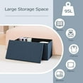 thumbnail image 4 of Folding Storage Ottoman Bench,Storage Ottoman with Lid Tray, 30 inches Ottoman Coffee Table Cube Chair Foot Rest Stool Storage Toy Chest for Living Room Bedroom, Holds up to 550 lb, 4 of 13