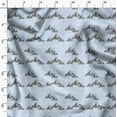 thumbnail image 3 of Soimoi Blue Silk Fabric Mountain Nature Print Fabric by the Yard 42 Inch Wide, 3 of 6