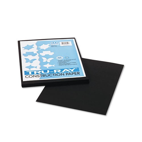 Tru-Ray Construction Paper 76lb, 9 x 12, Black, 50/Pack
