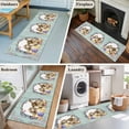 thumbnail image 5 of Easter Bunny 2'x6' Runner Rugs for Hallway Kitchen Bedside Non Slip Washable, Spring Easter Eggs Chick Floral Teal Wood Entryway Rug Runners with Rubber Backing, Long Carpet Runner for Laundry Room, 5 of 8