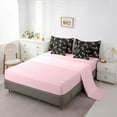 thumbnail image 5 of Feelyou Ballet Shoes Girls Bedding Comforter Set 7pcs, Black Pink Bowknot King Bedding Sets, Kawaii Princess STyle Reversible Bed Sheets, Breathable Home Decor, 5 of 8