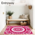 thumbnail image 3 of ODIKA 3'x5' Machine Washable Non-Slip Area Rug, Boho Mosaic Medallion Sunburst Radial Arrangement High Traffic Rug, Pink, 559535, 3 of 7