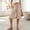 208#Khaki, variant on Women Knee Length Linen Shorts Ruffle Hem Smocked Elastic High Waisted Wide Leg Flowy Shorts Boho Beach Short Pants Gray 3XL
