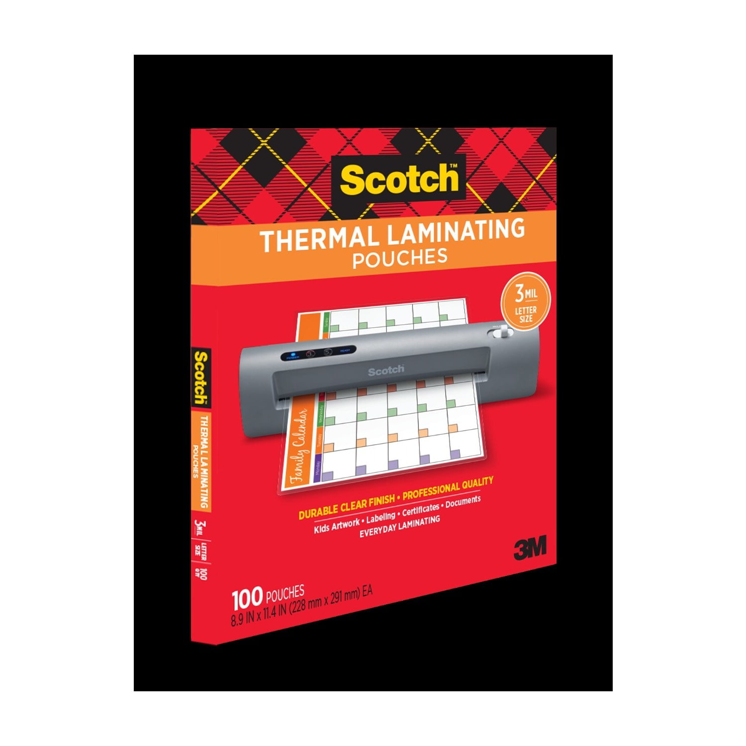 Scotch Thermal Laminating Pouches Letter Size, 200 Count, 8.9 in x 11.4 in, 3 Mil