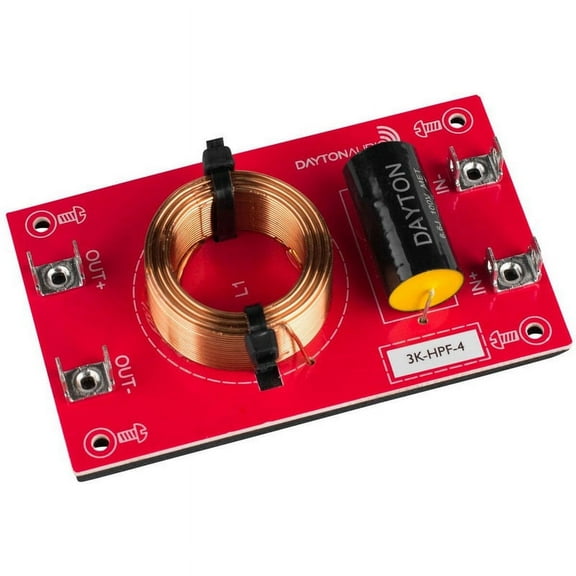 Dayton Audio 3k-HPF-4 High Pass Speaker Crossover 3,000 Hz 12 dB/Octave
