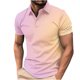 thumbnail image 1 of Camisetas de Manga Corta de los Hombres Casual Gradiente Solapa Botón Arriba Camiseta, Top Ligero para el Hogar, Uso Diario Y Cómodo, 1 of 5