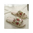 thumbnail image 5 of Winter House Indoor Slippers Home Warm Linen Plaid Shoes Anti-Slip Sandals, 5 of 5