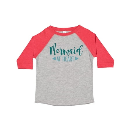 

Inktastic Mermaid at Heart Mermaid Hearts Typography Gift Toddler Toddler Girl T-Shirt