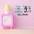 thumbnail image 3 of Dream Big Little Mermaid Crown Personalized Seahorse Statfish Princess Fish Starfish Queen Sweet Dreams Bedtime Unicorn Lovely Dear Dream Decorating Wall Decal Sticker - Size: 40 In X 24 In, 3 of 5