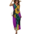 thumbnail image 2 of New Patch Womens Night Club Maxi Dress V Neck Sleeveless Bohemia Long Dresses, 2 of 9