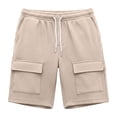 thumbnail image 6 of Nmnitkp Mens Shorts Waffle Knit Cargo Shorts Elastic Waist Drawstring Multi-Pocket Lightweight Breathable Casual Summer Athletic Shorts Khaki,L, 6 of 6
