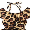 thumbnail image 3 of Toddler Baby Girl Swimwear One-Piece Leopard Ruffle Swimsuits Bikini Bathing Suit Brown 1-2 Years, 3 of 6