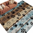 thumbnail image 2 of 5'x8' Area Rugs, Cute Dog Claws Indoor Outdoor Area Rug for Living Room Bedroom, Farmhouse Blue Wooden Puppy Pawprints Washable Bathroom Rugs Kitchen Floor Carpet Mats Home Decor Aesthetic, 2 of 8