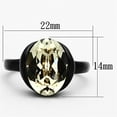 thumbnail image 2 of IP Black(Ion Plating) Stainless Steel Ring with Top Grade Crystal in Light Smoked for Women Light Smoked Stone Color Style TK1298 Size 7, 2 of 4