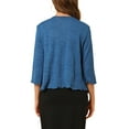 thumbnail image 3 of Allegra K Women's Leisure Open Front Self Tie 3/4 Sleeve Crop Shrug Cardigan, 3 of 6