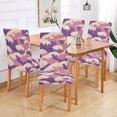 thumbnail image 2 of Yayeee 2 Pack Dining Chair Covers Stretch Parson Chairs Slipcovers Seat Protector, Purple Wave Pattern, 2 of 6