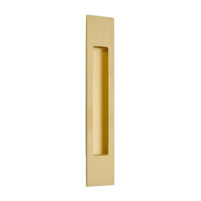 10 in. Modern Rectangular Flush Pull, Satin Brass