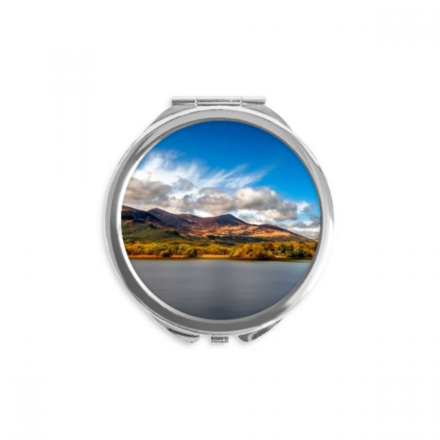 Mountain Crystal Lake Science Nature Scenery Hand Compact Mirror Round Portable Pocket Glass
