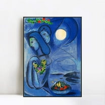 INVIN ART Framed Canvas Giclee Print Dream by Marc Chagall Wall Art,24"x32"