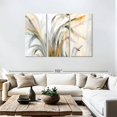 thumbnail image 3 of Elephant Stock Abstract Deluge Wall Art - Horizontal Multi Panel Canvas - Living Room Wall Decor - Floral And Botanical Multi Panel - White And Gray Decor By Jill Martin - 74" x 48", 3 of 8