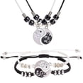 thumbnail image 3 of Pulseras de Tai Chi Yin Yang para parejas, conjunto de collares con colgante, cadena trenzada ajustable, pulseras a juego, Gargantilla, 2/4 piezas, 3 of 4