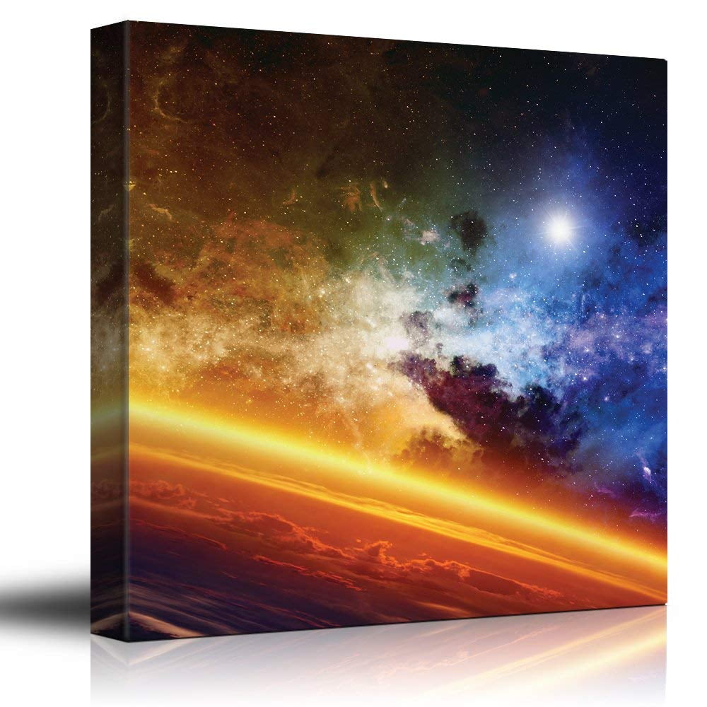 Wall26 Colorful Rainbow Galaxy with Millions of Stars Canvas Art Home