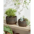 thumbnail image 5 of BEMAY 2-Pack Ceramic Succulent Pots with Drainage Holes, 6.3"& 7.8" Indoor Planters with Mesh Pads, Silicone Plugs and Felt Feet for Cactus and Houseplants Plant Pots,Reactive Glaze Black Pots, 5 of 6