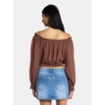 thumbnail image 3 of Madden NYC Women's Peasant Top with Long Sleeves, Sizes XXS-XXL, 3 of 5