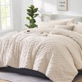 thumbnail image 6 of Flymme Beige Comforter Set with Sheets King Size Bed in Bag 7 Pieces Shabby Chic Bedding Sets Soft Microfiber Boho Bed Set for All Season, 6 of 8