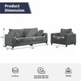 thumbnail image 2 of Mjkone Living Room Furniture Sets with Ottoman, Loveseat and Armchair Couch Set, 5PCS Sectional Sofas with Storage Armrest,Light Gray, 2 of 7